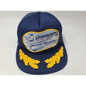 Vtg Sea World Gold Coast Australia Scrambled Eggs Mesh Snapback (Small)‎ Hat Cap